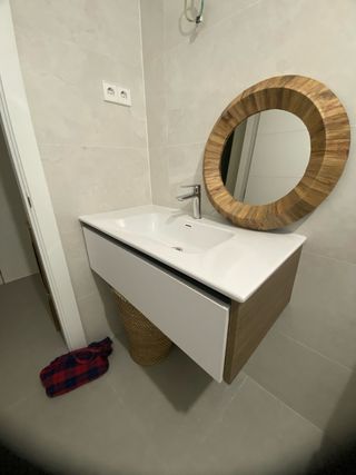 Mueble baño lavabo cerámico 90cm
