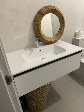 Mueble baño lavabo cerámico 90cm