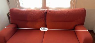 Sofá Cama 3 Plazas Rojo