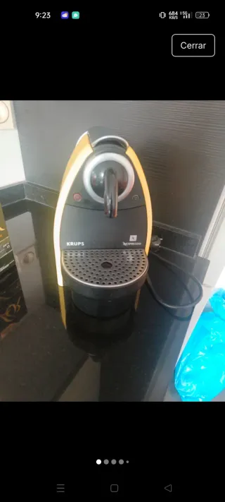 Cafetera Krups Nespresso Amarilla. De capsulas