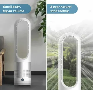 Ventilador Torre Blanco y Plateado