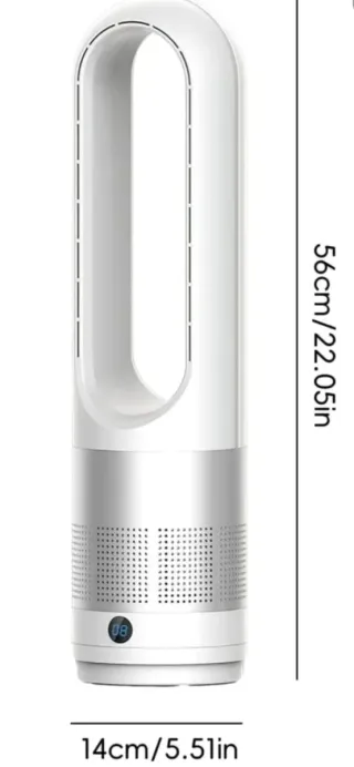 Ventilador Torre Blanco y Plateado