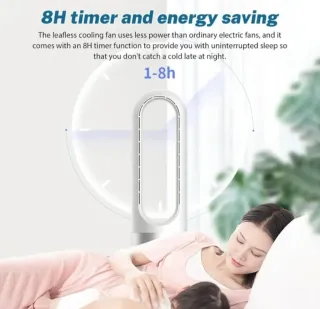 Ventilador Torre Blanco y Plateado