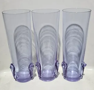 Vasos de cristal Murano morados