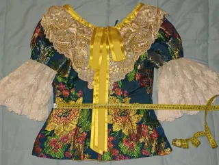 Traje de Fallera Completo fondo azul. T 38, zap.39