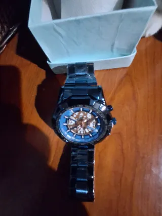 Reloj Hombre Nuevo Caja Azul Negro