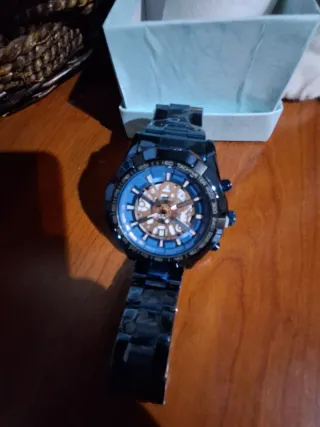 Reloj Hombre Nuevo Caja Azul Negro