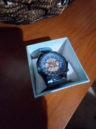 Reloj Hombre Nuevo Caja Azul Negro