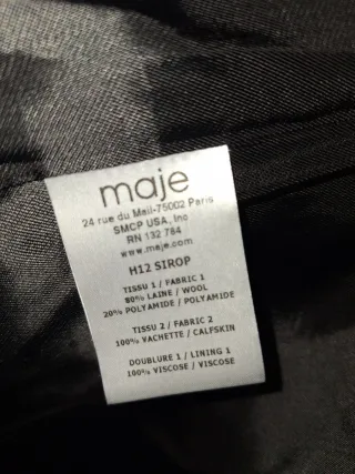 Abrigo Lana Maje Negro