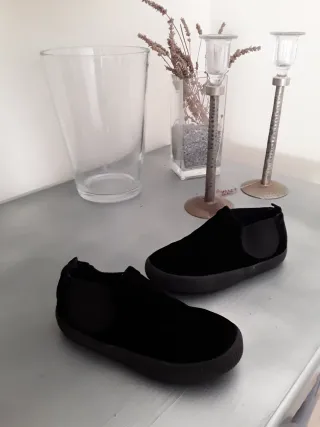 Zapatos niño terciopelo negros talla 32