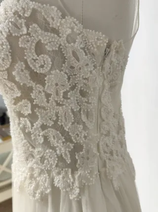 Vestido de Novia Rosa Clará Pedrería Tull