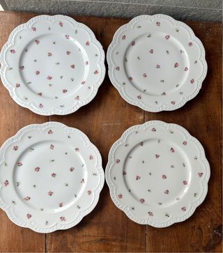Juego de 4 platos de porcelana limoges