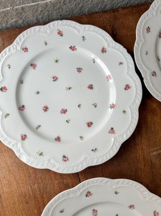 Juego de 4 platos de porcelana limoges