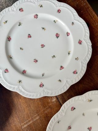 Juego de 4 platos de porcelana limoges