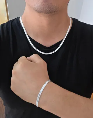 Collar y Pulsera de Plata 925 de 60/65 cm