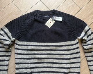 Woolrich Uomo Maglia Maglione Lana Righe Blu Tg. L