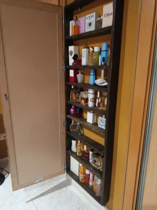 Espejo organizador de madera y cristal