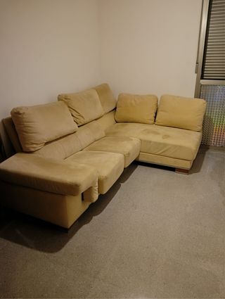 Sofá modular beige de tela