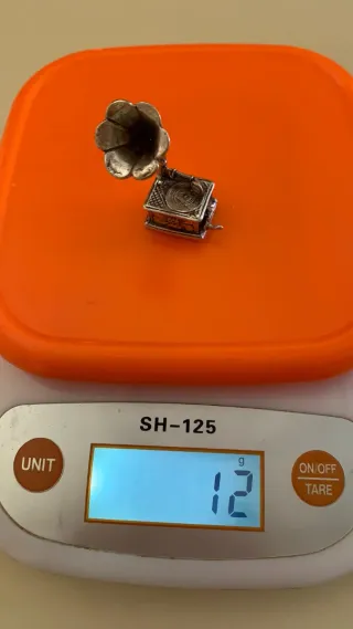 Mini Grammofono Argento 800 Vintage