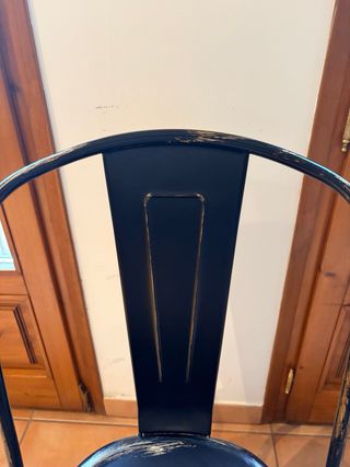 Sillas estilo industrial metal negro y dorado