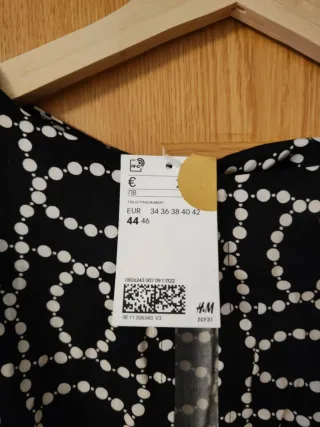 Vestido negro estampado NUEVO con etiqueta