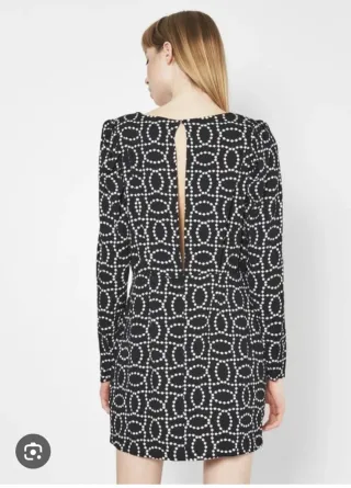 Vestido negro estampado NUEVO con etiqueta