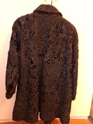Abrigo Piel Efecto Astracán Negro