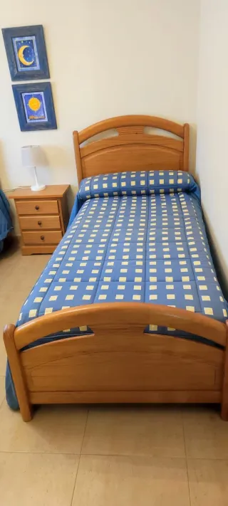 Dormitorio juvenil 2 camas madera