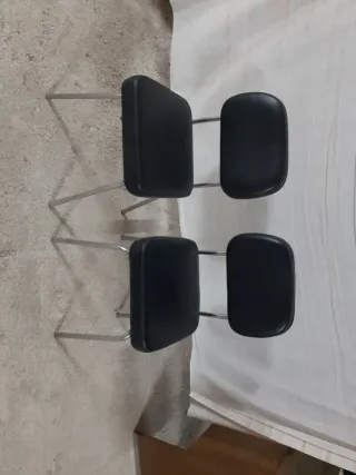 Juego de 3 Sillas de Oficina Negras