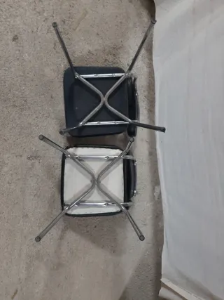 Juego de 3 Sillas de Oficina Negras