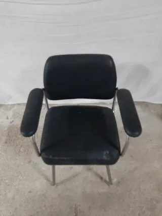 Juego de 3 Sillas de Oficina Negras