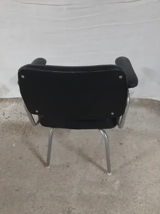 Juego de 3 Sillas de Oficina Negras