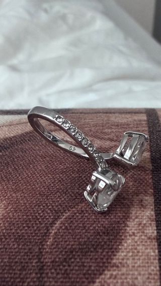 Anillo Swarovski Talla 16.5 Ajustable Plata