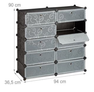 Zapatero modular plástico gris