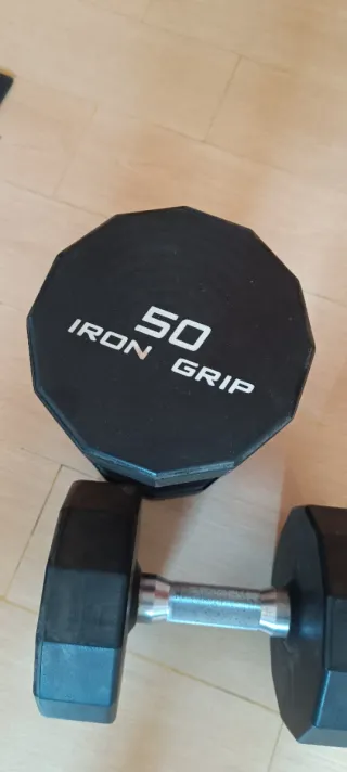 Mancuernas Iron Grip 50 lbs , son 22 kilos
