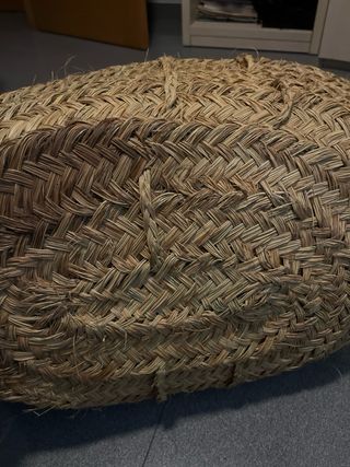 Capazo de leña / Cesta de mimbre y yute