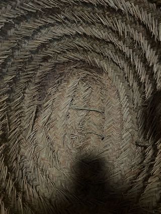 Capazo de leña / Cesta de mimbre y yute