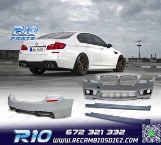 KIT CARROCERIA BMW F10 13-17 CON PDC Y LAVAFAROS LOOK M5