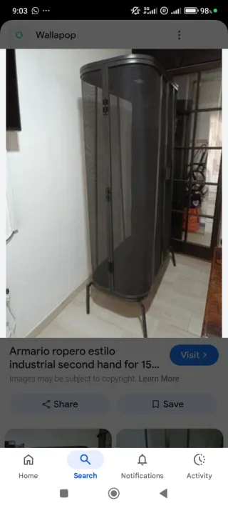 Armario ropero metálico negro