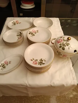 Vajilla San Claudio Porcelana Flores Rosas