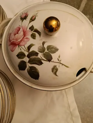 Vajilla San Claudio Porcelana Flores Rosas