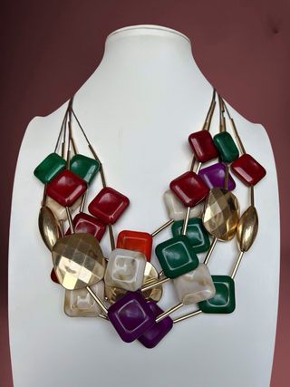 Collana donna oro multicolor