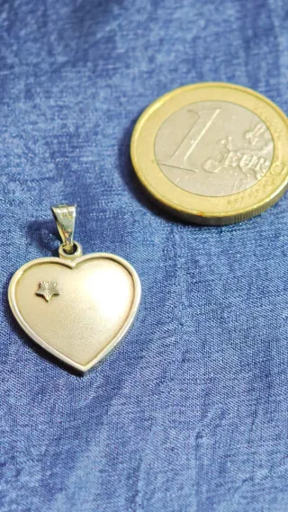 Colgante corazón de plata con estrella