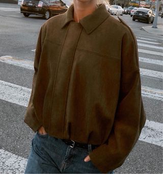 Bomber efecto piel Zara Talla M