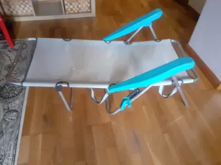 Silla hamaca playa beige y turquesa