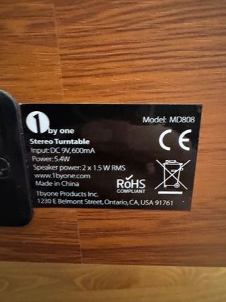 Tocadiscos Stereo byOne MD808
