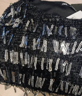 Jersey fiesta Zara negro y plateado