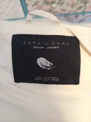 Chaqueta de plumas Zara Beige Talla M