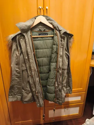 Parka Zara Verde Talla M