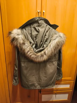 Parka Zara Verde Talla M